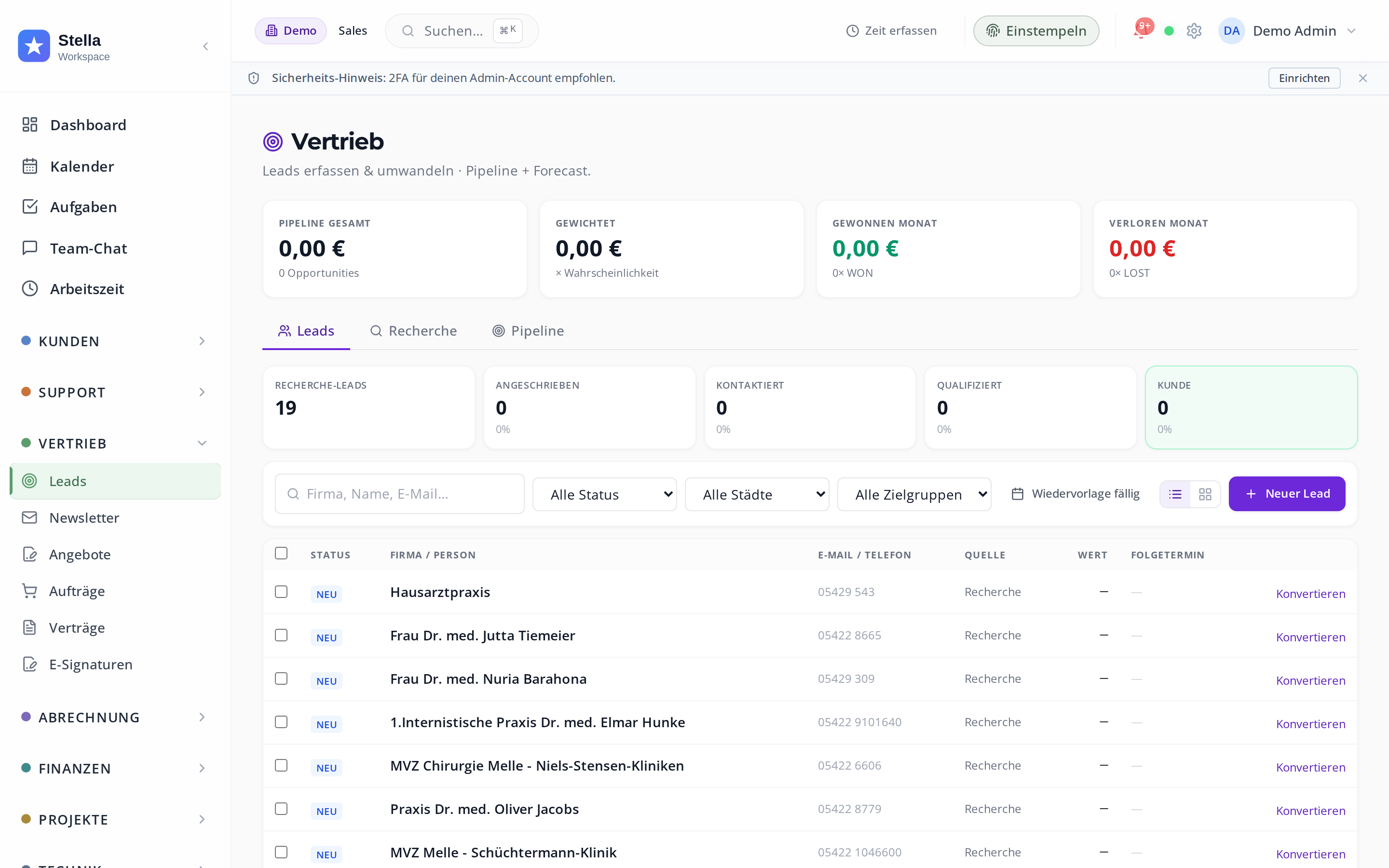 Stella Workspace — Agenturen & Webdesign